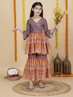 Girls wedding wear angrakha kurta & sharara set 1