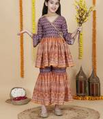 Girls wedding wear angrakha kurta & sharara set