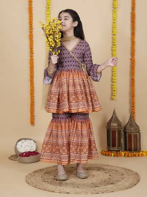 Girls wedding wear angrakha kurta & sharara set 3