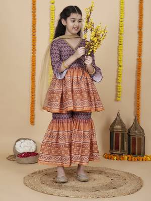 Girls wedding wear angrakha kurta & sharara set 5
