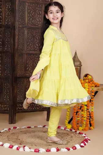 Baby girls festive kurta and churidar set