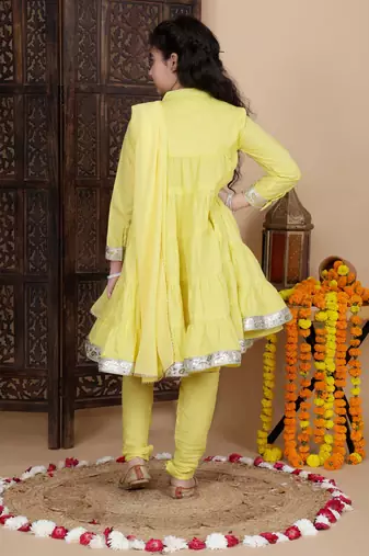 Baby girls festive kurta and churidar set