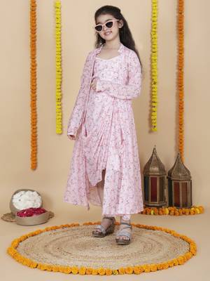 Girls designer skirt and top with shrug set 5
