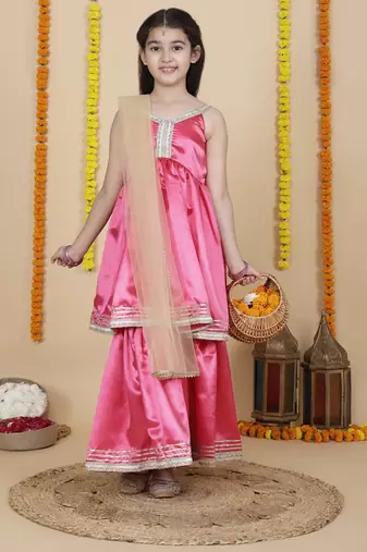 Girls wedding wear anarkali kurta & sharara set