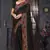  black resham cross embroidery georgette saree