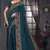  teal blue resham cross embroidery georgette saree