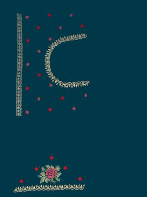  teal blue resham cross embroidery georgette saree 3