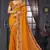  mustard resham cross embroidery georgette saree