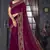  wine resham cross embroidery georgette saree