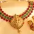 Mesmerising  Antique Kemp Green  Royal Lakshmi Pendant Bridal Necklace Set