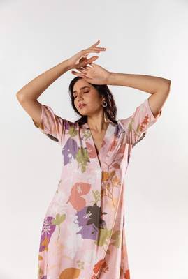 Pink cotton silk printed alara set 2
