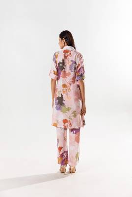 Pink cotton silk printed amara set 4