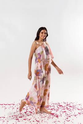 Pink cotton silk printed camilla jumpsuit 1