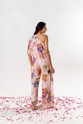 Pink cotton silk printed camilla jumpsuit 3
