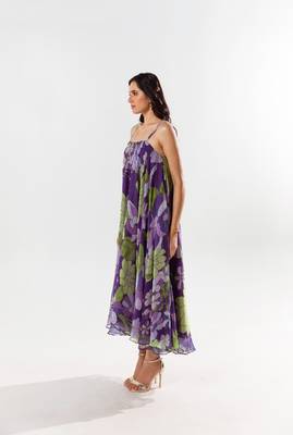 Purple chiffon printed bianca dress 2