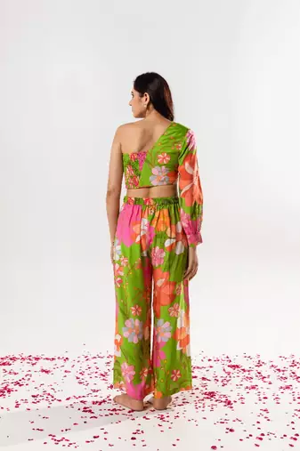 Multicolor cotton silk printed alyssa set