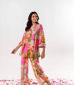 Multicolor cotton silk printed helena set