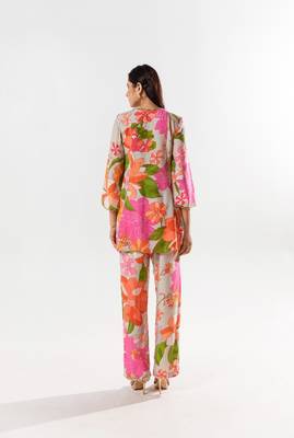 Multicolor cotton silk printed helena set 4