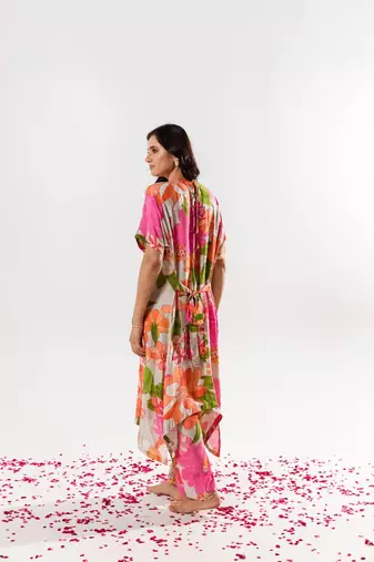 Multicolor cotton silk printed layla set