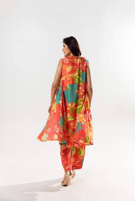 Red cotton silk printed elora set 4