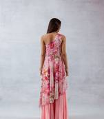 Pink chiffon printed leia set