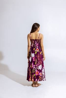 Wine crepe printed jolanna dress 3