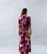 Wine crepe printed meadow set