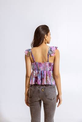 Mauve chiffon printed kalei top 4