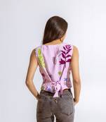 Purple cotton printed chika top