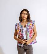 Pink cotton printed hanae jacket