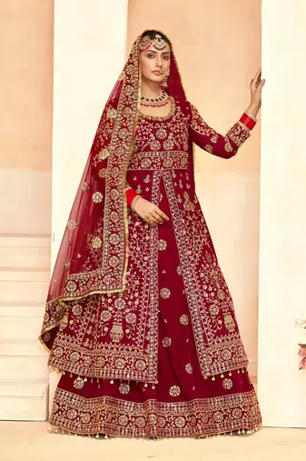 VELVET LONG TOP SALWAR SUIT WITH SKIRT