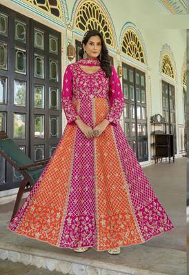 Rani Pink NET LONG ANARKALI SALWAR SUIT GOWN 2