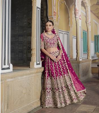 bridal wear net lehenga choli embroidery sequin work  3