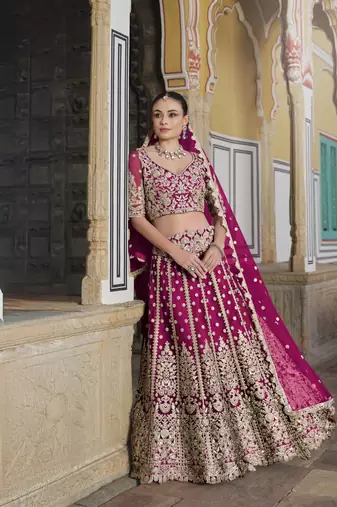 bridal wear net lehenga choli embroidery sequin work 