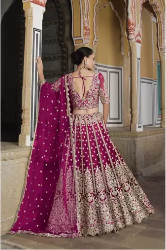 bridal wear net lehenga choli embroidery sequin work 