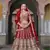 bridal wear net red lehenga choli embroidery sequin work 