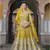 bridal wear net Yellow lehenga choli embroidery sequin work 