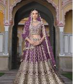 Indian wedding bridal wear net Lavender lehenga choli semi stitched embroidery sequence work 