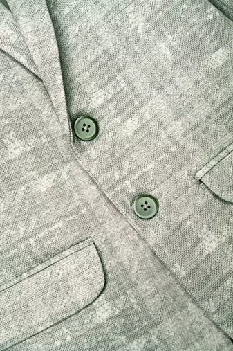 Boys lycra blend full sleeves crosshatch printed blazer - pista green