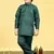 Boys cotton blend pathani kurta with salwar set - dark green