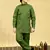 Boys cotton blend pathani kurta with salwar set - mehandi