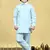 Boys cotton blend pathani kurta with salwar set - sky blue