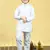 Boys cotton blend pathani kurta with salwar set - white