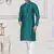Green jecquard with digital printed kurta payjama for mens wear