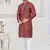 Maroon jecquard with digital printed kurta payjama for mens wear