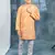 yellow crochet Jaipurian printed kurta and pyjama set for boys