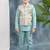 light blue solid threadwork embroidered kurta pyjama and waistcoat for boys