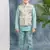 light blue solid threadwork embroidered kurta pyjama and waistcoat for boys
