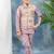 Purple solid threadwork embroidered kurta pyjama and waistcoat for boys