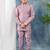 Purple solid threadwork embroidered kurta pyjama and waistcoat for boys
